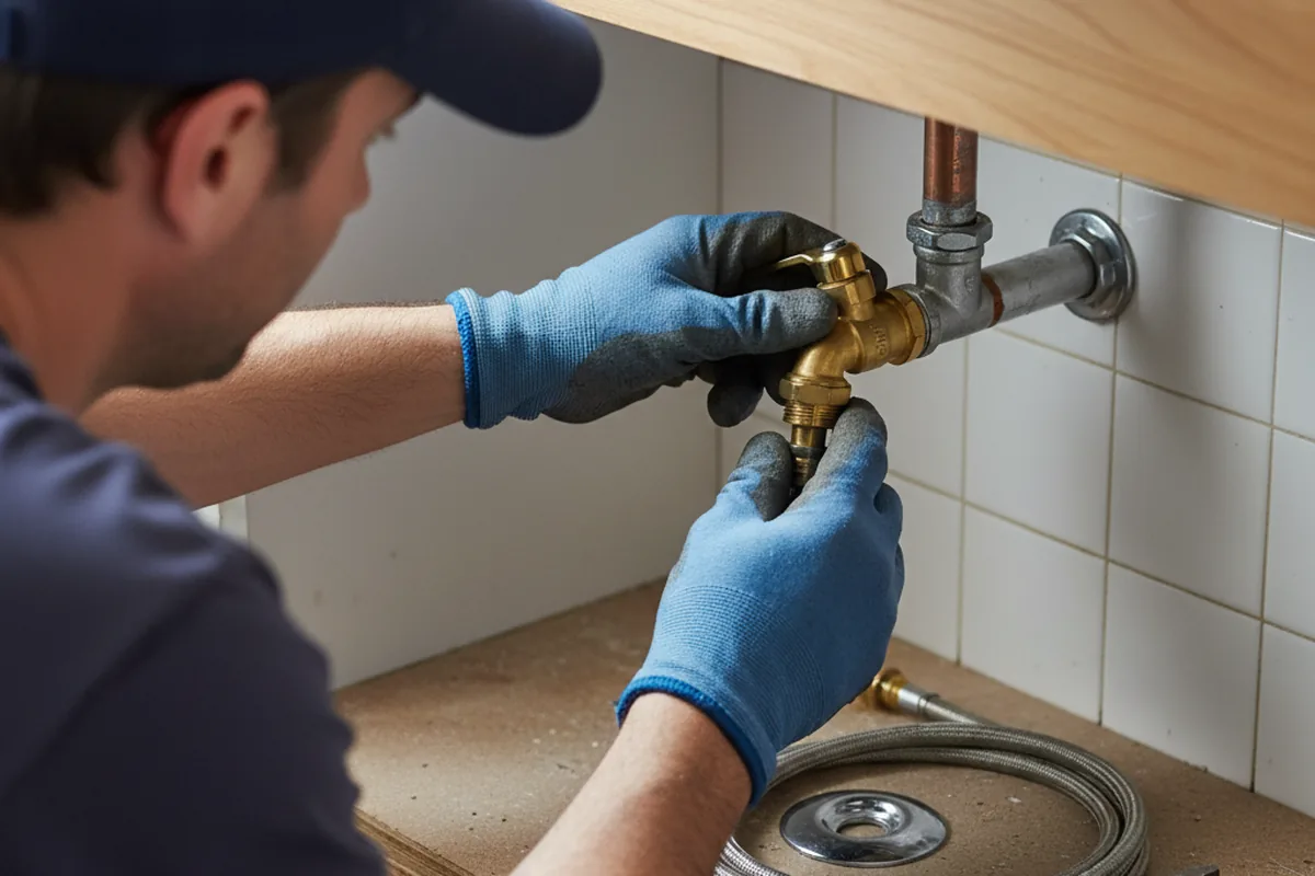 Shutoff valve and fitting work during Emergency Plumbing in Windsor